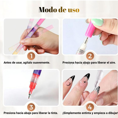 Nuevo Set Profesional de Marcadores para Nail Art 3D