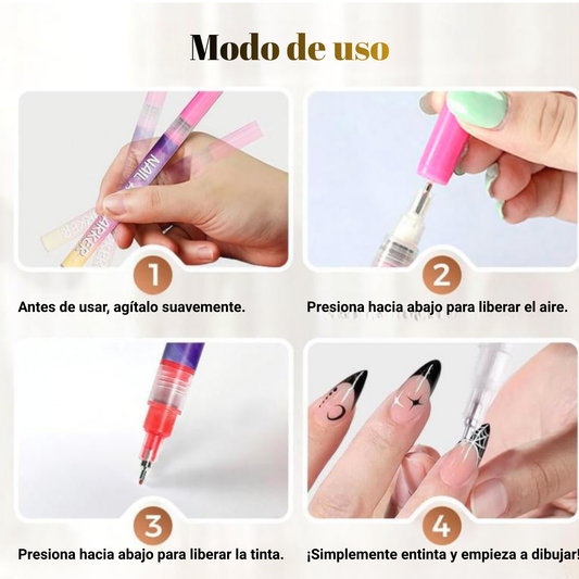 Nuevo Set Profesional de Marcadores para Nail Art 3D