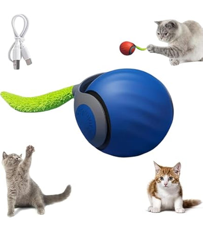 Pelota Anti-Aburrimiento con Cola Móvil para Gatos - Recargable