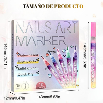 Nuevo Set Profesional de Marcadores para Nail Art 3D
